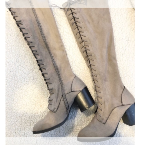 NWOB Qupid Lace up adjustable knee-high boots. These boots are fully loaded! Sta - Picture 2 of 9